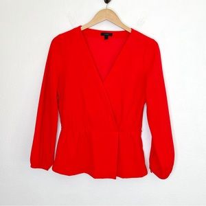 J. Crew red peplum top size 4 excellent condition